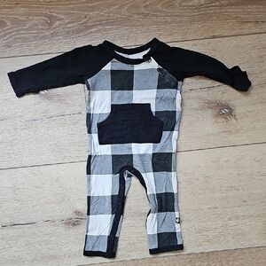 Kyte BABY Longall In Black and White Plaid